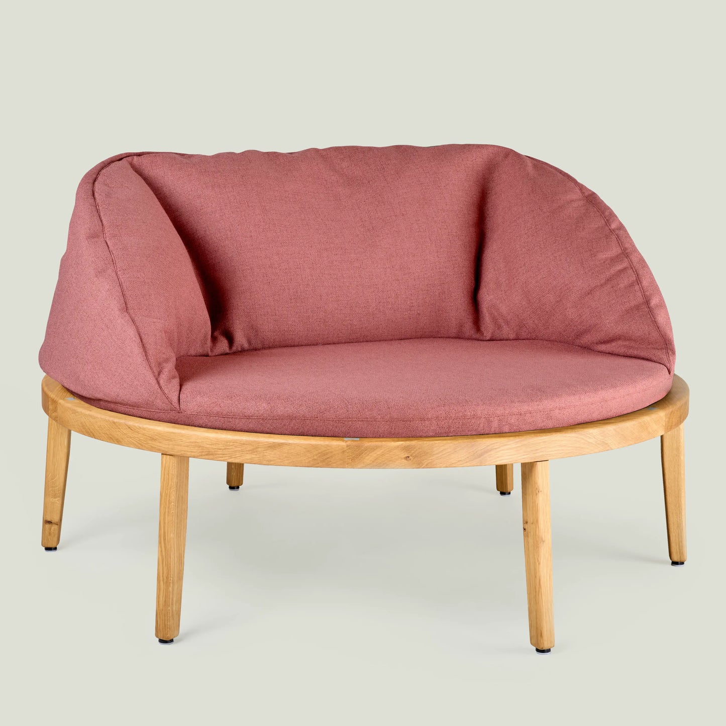 Trampoline Chair 126, Eiche, Sprung­matten­rand «Currant Red»